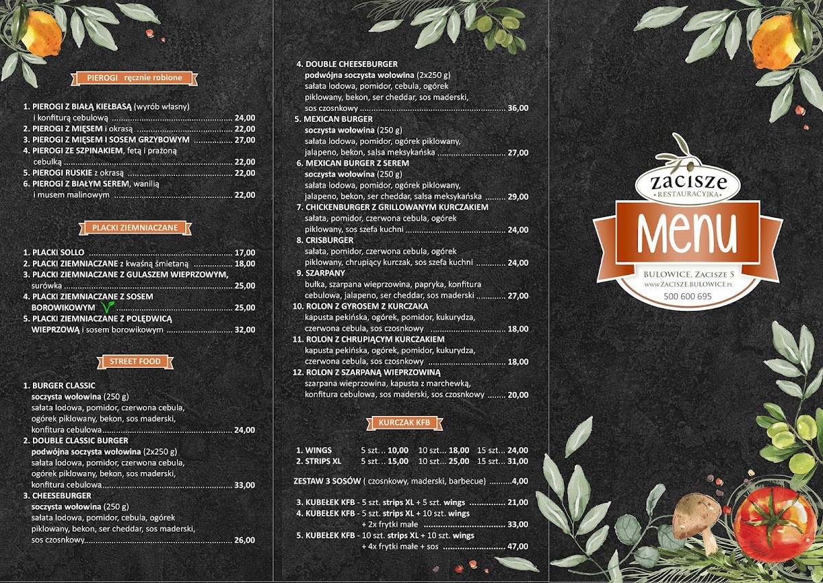 Menu Restauracja Zacisze - Bulowice-1